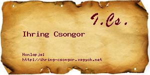 Ihring Csongor névjegykártya