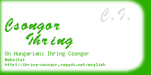 csongor ihring business card